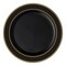 Black with Gold Edge Rim Plastic Dinner Plates - 10.25" (120 Plates)